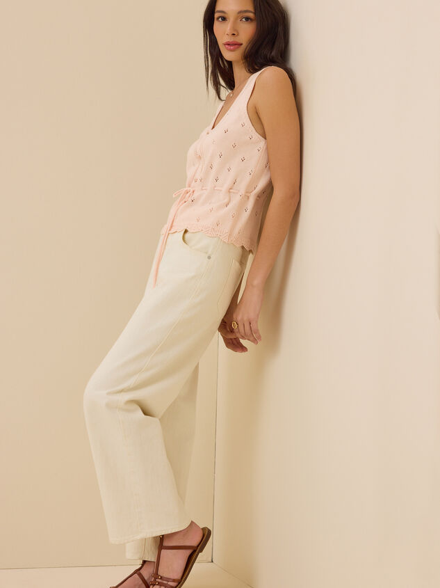 Lynn Pointelle Button Tie Tank Detail 6 - ALTAR'D STATE KIDS