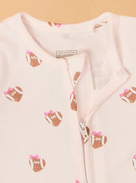 Mini Football Heart Ruffled Footie Detail 3 - AS Kids