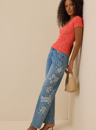 Blaire Short Sleeve Seamless Floral Tee Detail 2 - AS Kids