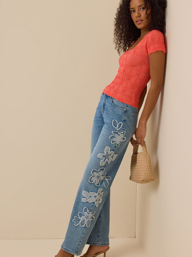 Blaire Short Sleeve Seamless Floral Tee Detail 2 - AS Kids