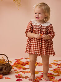 Clementine Gingham Embroidered Baby Dress - AS Kids