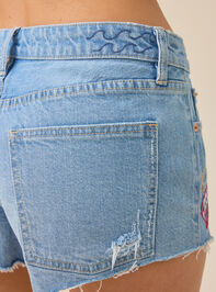 Isla Sea Embroidered Denim Short Detail 7 - ALTAR'D STATE KIDS