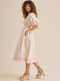 Ella Velvet Trim Floral Mama Dress Detail 4 - ALTAR'D STATE KIDS