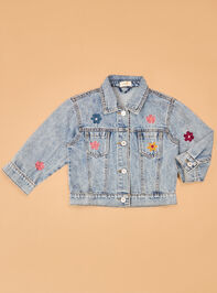 Autumn Floral Jean Jacket Detail 2 - AS Kids