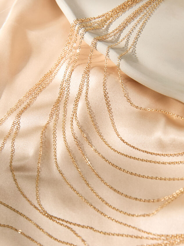 Golden Cascade Layer Necklace Detail 3 - AS Kids