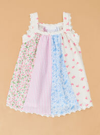 Adria Paneled Floral Mix Dress Detail 2 - AS Kids