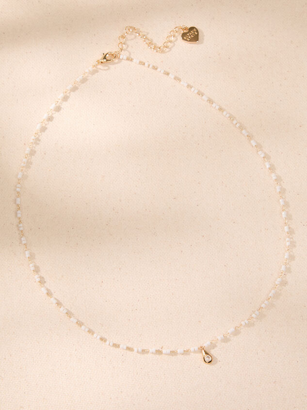 Ivory Blossom Teardrop Necklace Detail 4 - AS Kids