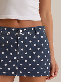 Cate Polka Dot Denim Mini Skort Detail 2 - AS Kids