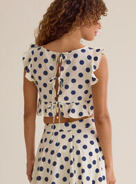 Billie Polka Dot Linen Top Detail 3 - AS Kids