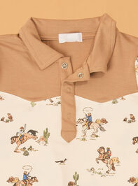 Horse Wrangler Long Sleeve Romper Detail 2 - AS Kids