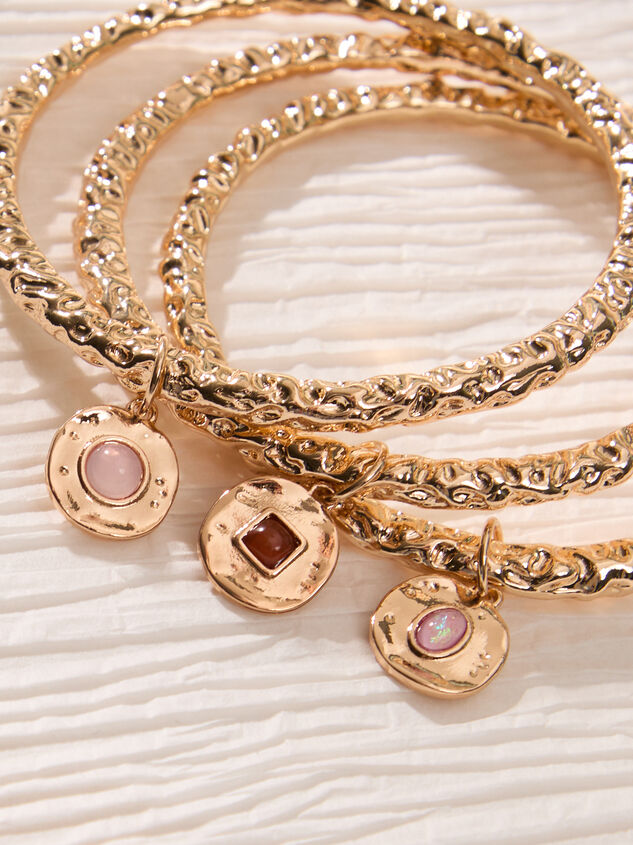 Golden Coast Hammered Bangle Set Detail 3 - AS Kids