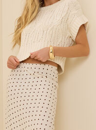 Elodie Polka Dot Linen Maxi Skirt Detail 2 - ALTAR'D STATE KIDS