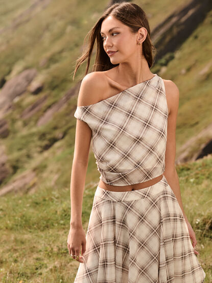Marin Plaid Asymmetrical Top - AS Kids