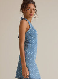 Coi Halter Denim Mini Dress Detail 5 - ALTAR'D STATE KIDS