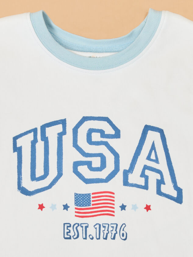 USA Top and Short Set Detail 3 - AS Kids