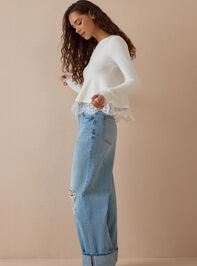 Wrenley Lace Trim Sweater Detail 4 - AS Kids