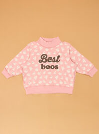 Best Boos Mock Neck Toddler Sweatshirt Detail 2 - AS Kids