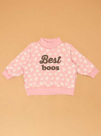 Best Boos Mock Neck Toddler Sweatshirt - AS Kids