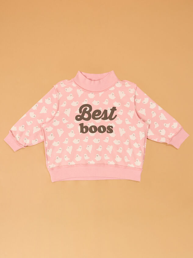 Best Boos Mock Neck Toddler Sweatshirt Detail 2 - AS Kids