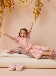 Emma Floral Peter Pan Collar Pajama Set Detail 2 - AS Kids