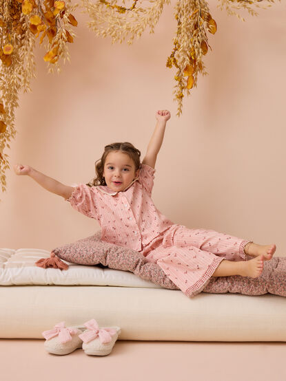 Emma Floral Peter Pan Collar Pajama Set - AS Kids