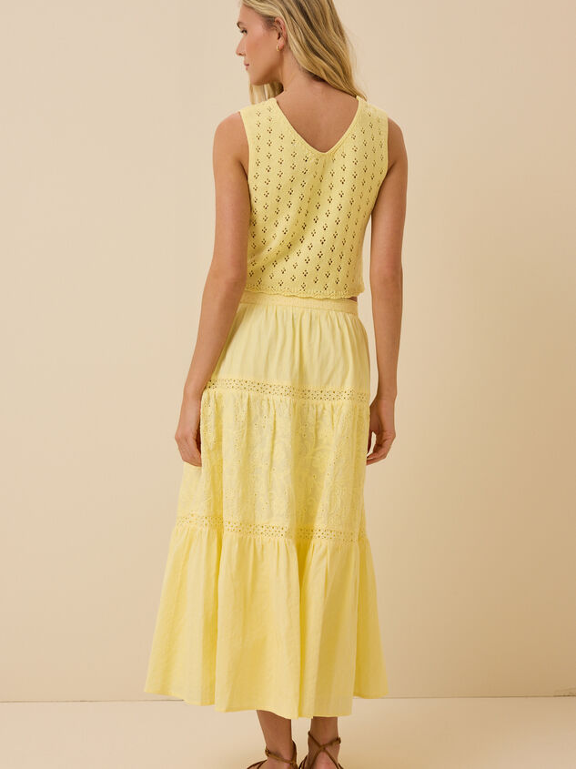 Ada Pointelle Pearl Button Sleeveless Cardigan Detail 7 - ALTAR'D STATE KIDS