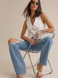 Indie Denim Buckle Front Vest Detail 4 - ALTAR'D STATE KIDS