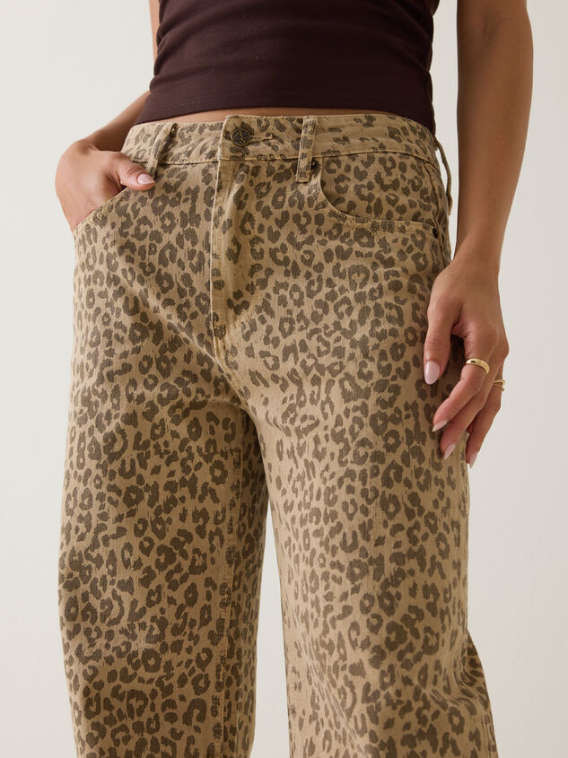 Zariah Cheetah High Waist Barrel Pants Detail 2 - AS Kids