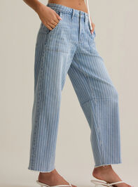 Masyn High Rise Striped Barrel Pant Detail 4 - AS Kids