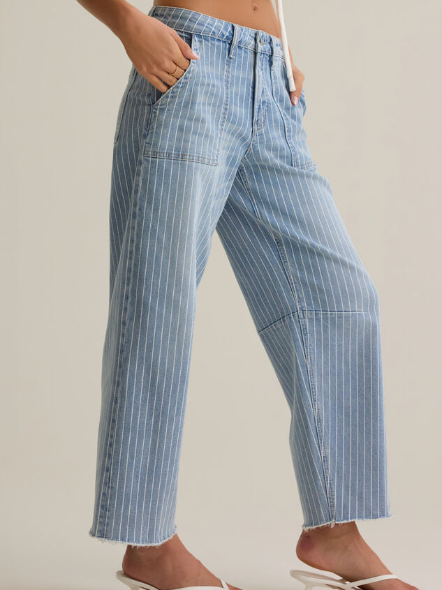 Masyn High Rise Striped Barrel Pant Detail 4 - AS Kids