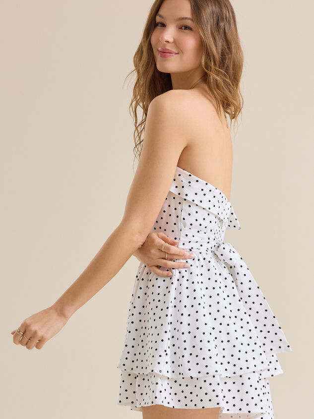 Eliza Strapless Fold Over Polka Dot Romper Detail 2 - ALTAR'D STATE KIDS