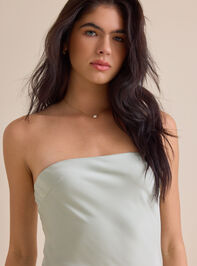 Evie Satin Lace Midi Dress Detail 5 - ALTAR'D STATE KIDS