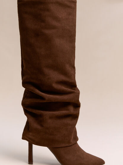 Avery Foldover Suede Stiletto Boots - AS Kids