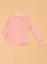 Abby Floral Trim Full Zip Jacket Detail 5 - AS Kids
