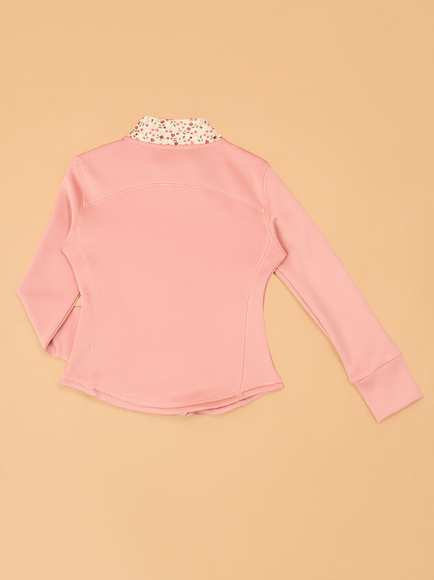 Abby Floral Trim Full Zip Jacket Detail 5 - AS Kids