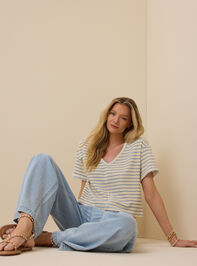 Scarlett V-Neck Striped Top Detail 4 - ALTAR'D STATE KIDS