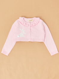 Bunny Seersucker Stripes Baby Cardigan Dress Detail 2 - ALTAR'D STATE KIDS