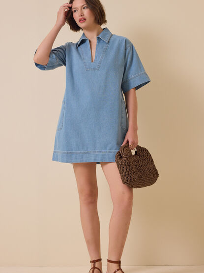 Maya Denim V-Neck Dress - ALTAR'D STATE KIDS