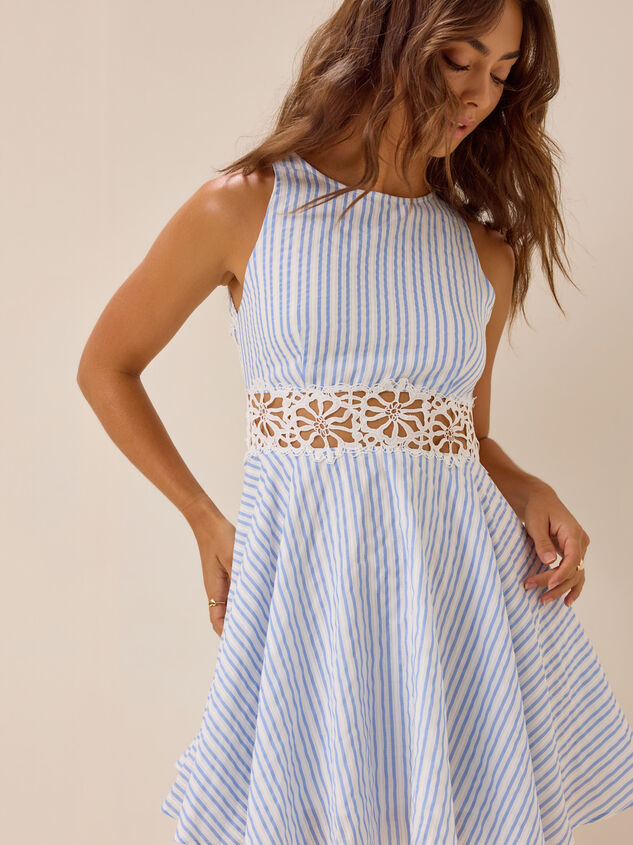 Loueanna Striped Eyelet Dress Detail 4 - AS Kids