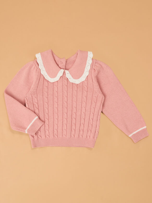 Audrey Peter Pan Cable Knit Sweater Detail 2 - AS Kids