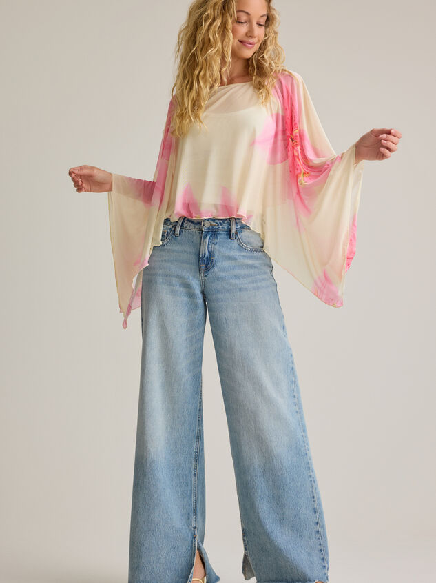 Brielle Floral Poncho Detail 2 - AS Kids