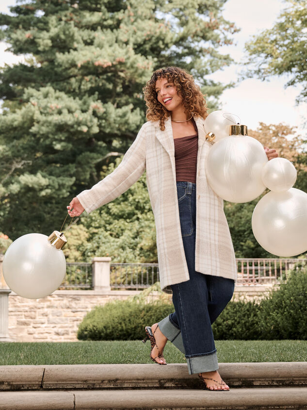 Jolie Plaid Wool Peacoat - ALTAR'D STATE KIDS