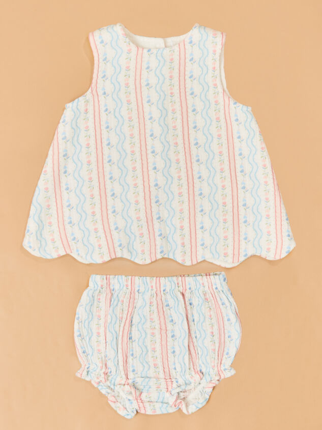 Tulip Stripe Scallop Back Bubble - AS Kids