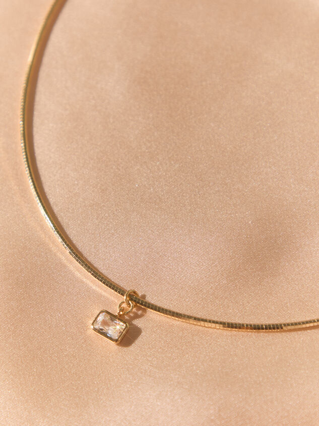 18K Gold Wire Square Charm Necklace Detail 2 - AS Kids