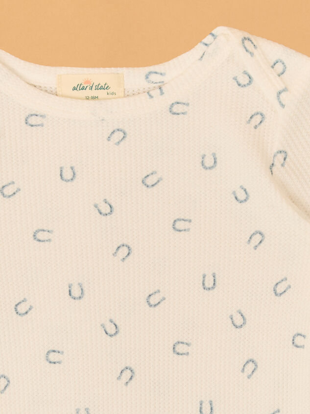 Little Horseshoe Long Sleeve Bodysuit Detail 3 - AS Kids