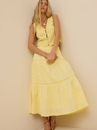 Ada Pointelle Pearl Button Sleeveless Cardigan - ALTAR'D STATE KIDS