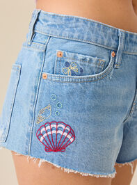 Isla Sea Embroidered Denim Short Detail 4 - ALTAR'D STATE KIDS