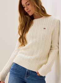 Sami American Flag Cable Knit Sweater Detail 4 - AS Kids
