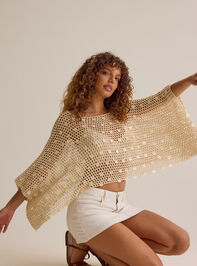 Josephine Crochet Sequin Poncho Detail 3 - AS Kids