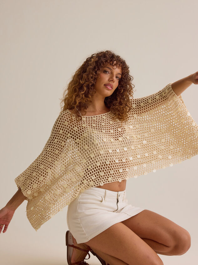 Josephine Crochet Sequin Poncho Detail 3 - AS Kids